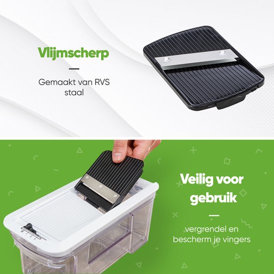 Stosh Mandoline - Gemüseschneider - Zwiebelschneider - Spiralschneider - Reibe - Kunststoff - 11 Stück - BPA frei