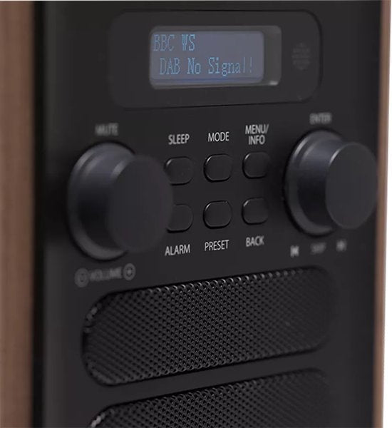 Denver - DAB48 - DAB+ Radio - Bluetooth/ FM - LCD-Bildschirm - Grau/ Braun
