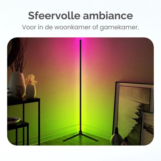 Gologi - Smart Stehleuchte - LED - Dimmbar - mit App - RGBW - Schwarz