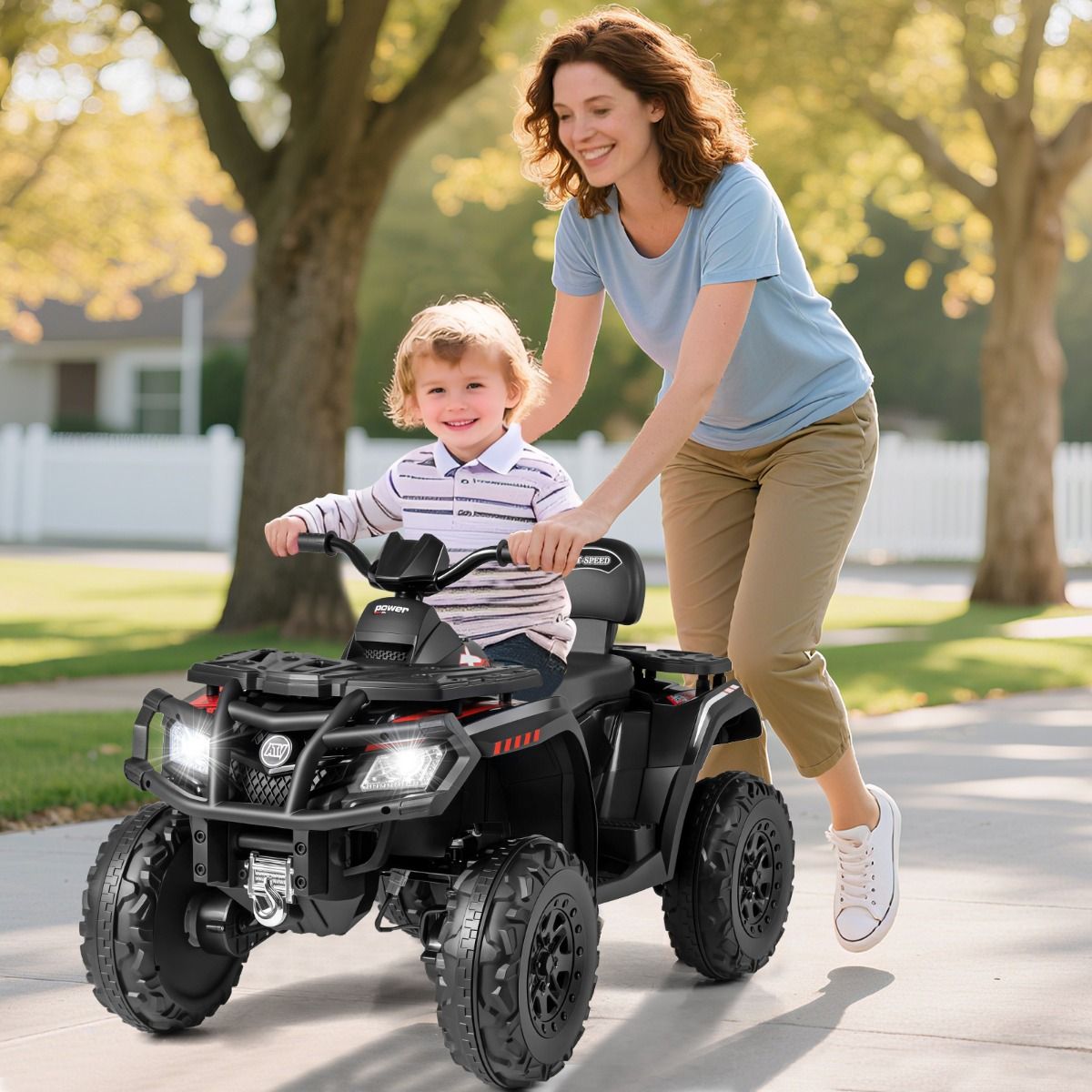 Coast Elektro-Kinderquad – 2 Sitze – 4 Motoren – schwarz