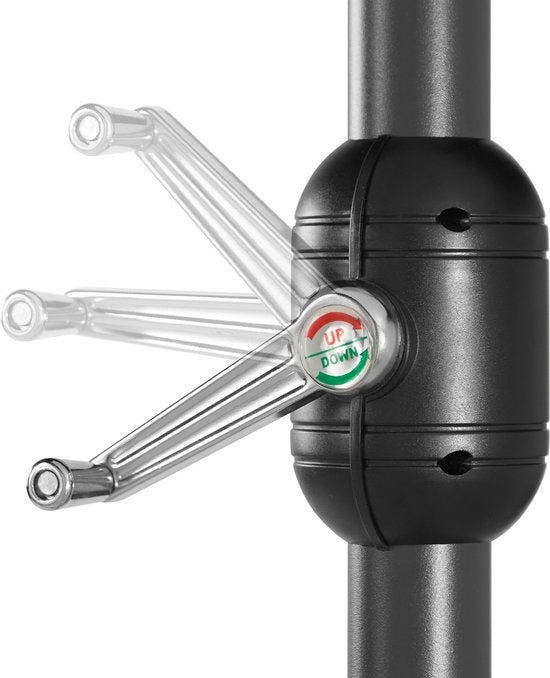 tectake - Doppelter Sonnenschirm Silia - Terrassen-Sonnenschirm - XXL-Sonnenschirm - grau - 404256