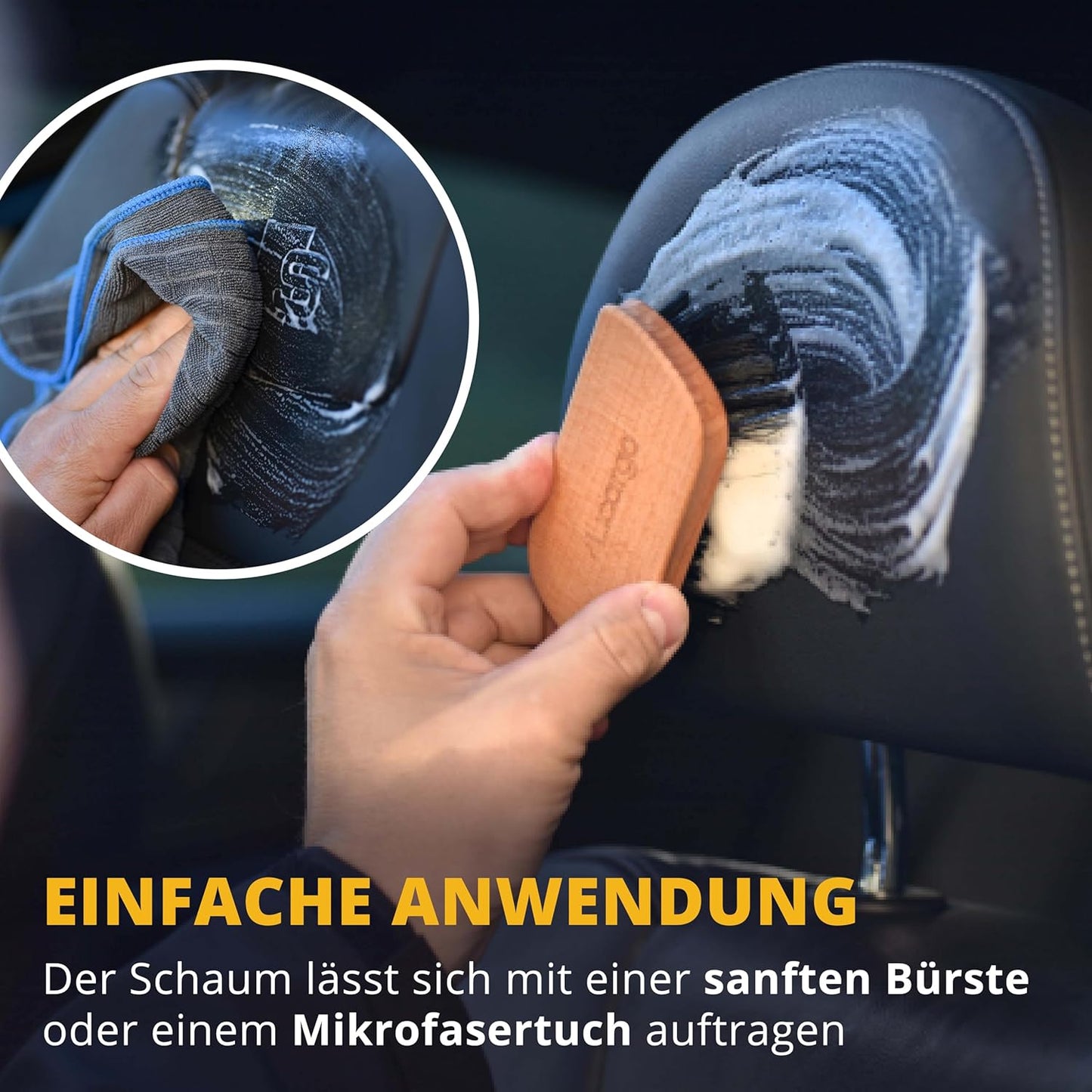Licargo – Lederreinigungsschaum für Autos – für glattes Leder und Kunstleder – 200 ml