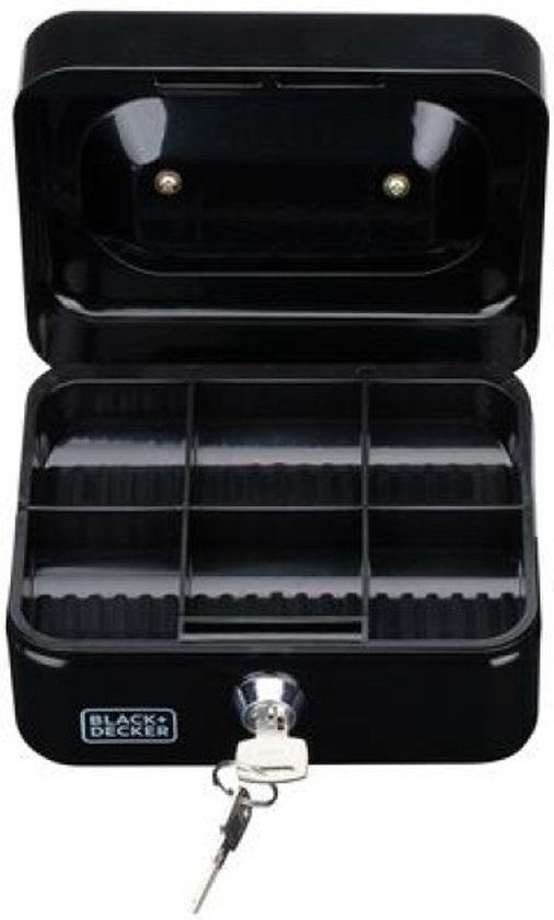 Black&Decker Geldkassette/Safe – 2 Schlüssel – schwarz – Stahl – Münzfach – 15 x 12 x 8 cm