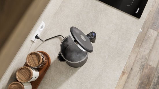 KitchenBrothers Wasserkocher - 1.7L - Mit Temperaturregelung - Elektrisch - Warmhaltefunktion - Display - Doppelwandig - Cool-touch - 2200W - Schwarz