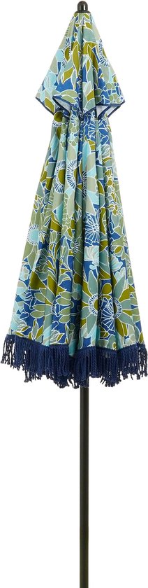 Mica Decorations Blumen Sonnenschirm - H238 x Ø220 cm - Blau