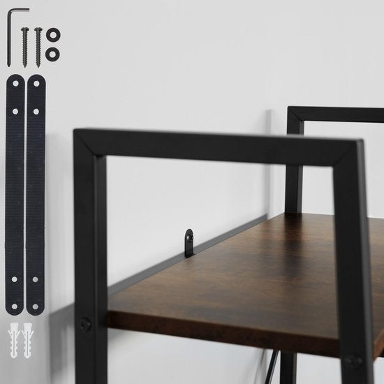 tectake - Wandschrank Liverpool - industriell dunkelbraun - 61,5 x 36,5 x 150 cm - 404148