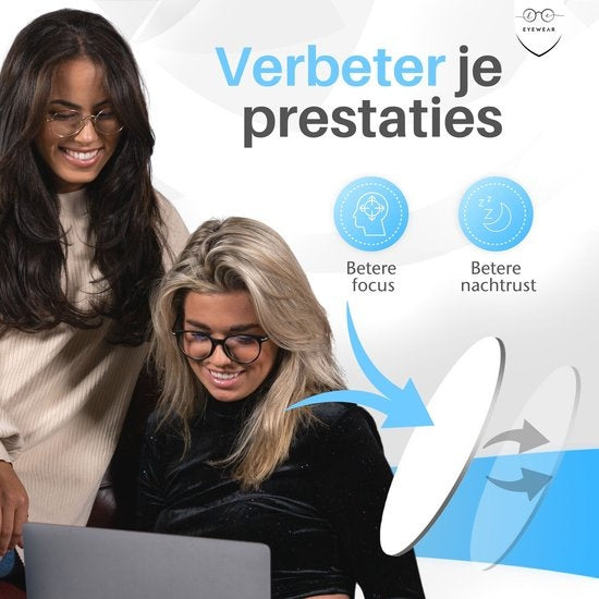 LC Eyewear Displaybrille - Blaulichtbrille - Inkl. Brillenetui - Unisex - Transparent Blau