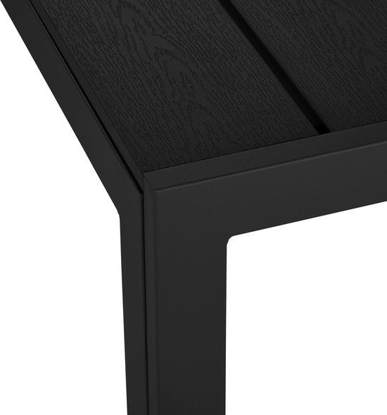 tectake - Gartentisch 150 x 90 x 74,5 cm - Witterungsbeständig, einfache Montage - Verstellbar - Aluminiumgestell mit Kunststofftischplatte - schwarz