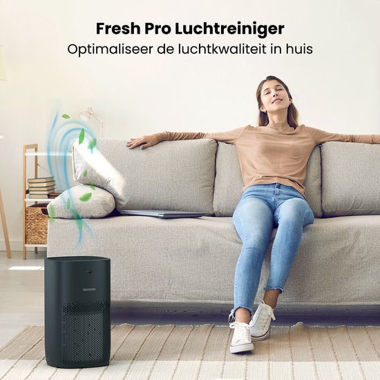 Auronic Luftreiniger Fresh Pro - Mit HEPA 13 Filter - 300 m³/h - 65 m² - Kohlefilter - 3 Stufen - Luftreiniger - Schwarz