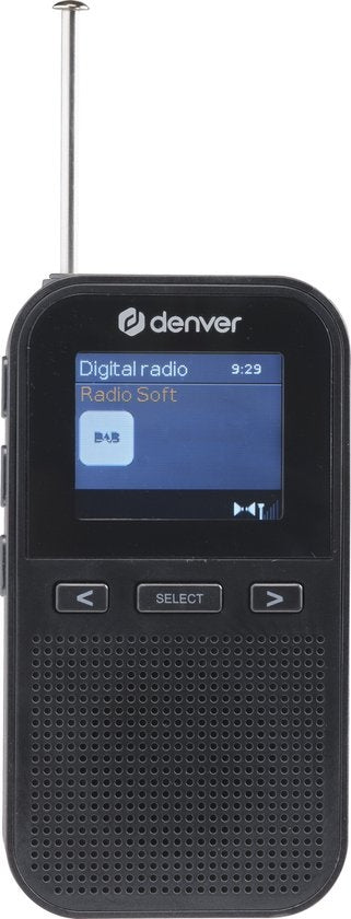 Denver DAB-Radio - Tragbares Radio - Batterien \u0026 Netzstrom - 60 Voreinstellungen - Reisewecker - DAH126 - Schwarz