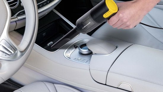 Dunlop Autostaubsauger - 12V Zigarettenanzünder - Nass und trocken - Fugen- und Bürstendüse - 3 Meter Kabel - Autozubehör - Schwarz/Gelb
