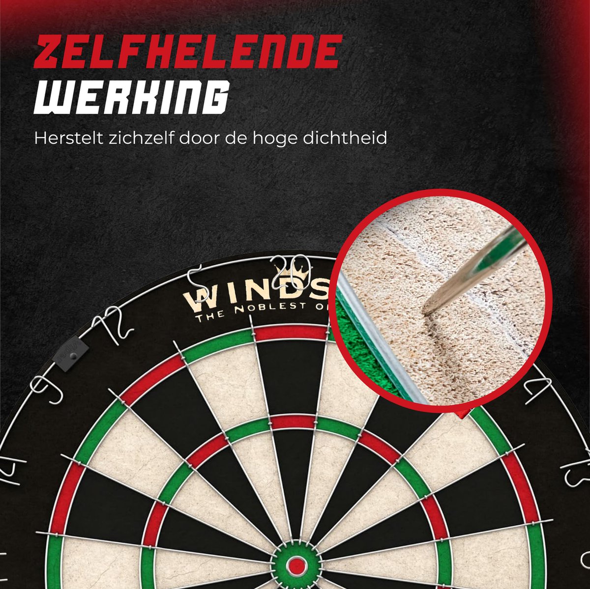WINDSOR Dartscheibe - mit Darts & Zubehör - Sisal - Dartscheibe - Ritter 3