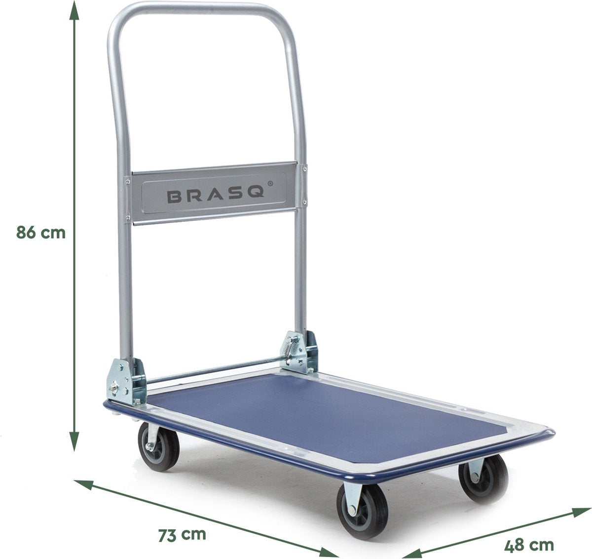 BRASQ Plattformwagen Zusammenklappbar - Kapazität 150 KG - Transportwagen - Lagerwagen - Plattformwagen