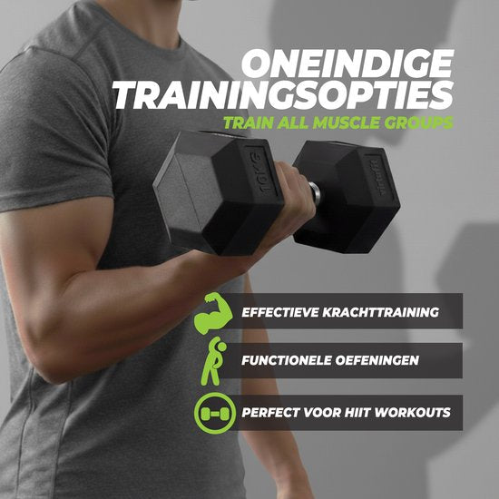 VirtuFit Hexa Dumbbell Pro - 5 kg - Sechseckhantel - Langlebig und strapazierfähig - Krafttraining - Gewicht - CrossFit & Fitness - Geeignet für Anfänger und Profis - Pro Stück verkauft