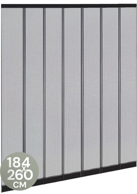 O'DADDY® Fliegengitter Lamellenvorhang - 184x260 cm - Türvorhang - Türtür - Verstellbares Design - Fiberglas - Türgitter Schwarz