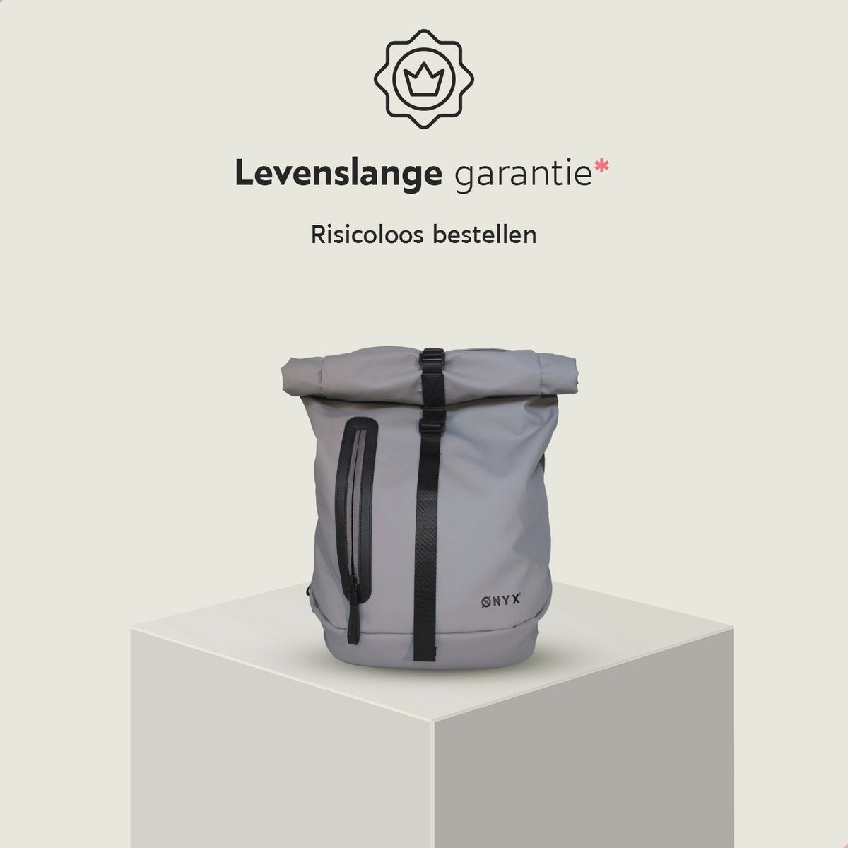 ONYXÂ¬Ã† Rolltop-Rucksack 25 bis 40L - Mit Laptopfach - Verstellbarer Rucksack - Reisetasche - Wasserdicht und strapazierfähig - Grau