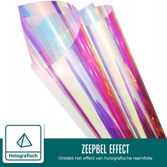 Homewell - Holografische raamfolie HR++ 90x200cm - Zonwerend & Isolerend - Statisch Zelfklevend - Zeepbel-effect