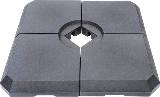 PimXL Parasol Fließen befüllbar - für Kreuzbasis eines schwebenden Sonnenschirms - 4x20kg - befüllbar mit Wasser oder Sand