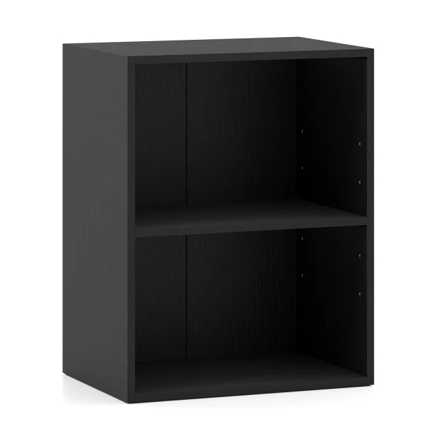 Coast Bücherregal mit 2 offenen Fächern – verstellbare Einlegeböden – 42 x 29,5 x 53,5 cm – Schwarz
