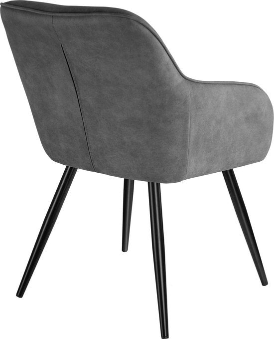 tectake - Stuhl Marilyn Stoff grau/schwarz SKU: 403666