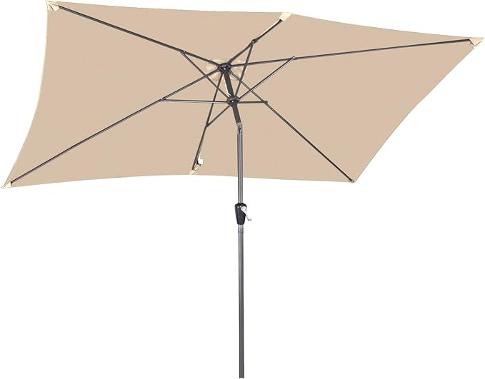 Angel Living Rechteckiger Sonnenschirm – 200 x 300 cm – Neigbar – Beige