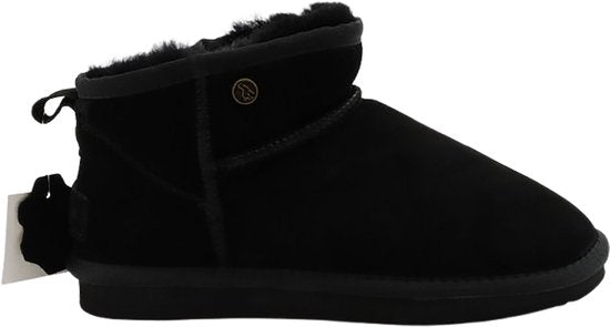 Alpacas Footwear - Damen - Kurze Stiefel aus echtem Wildleder - Gefüttert mit 100% weicher Lammwolle - Schwarz - 38