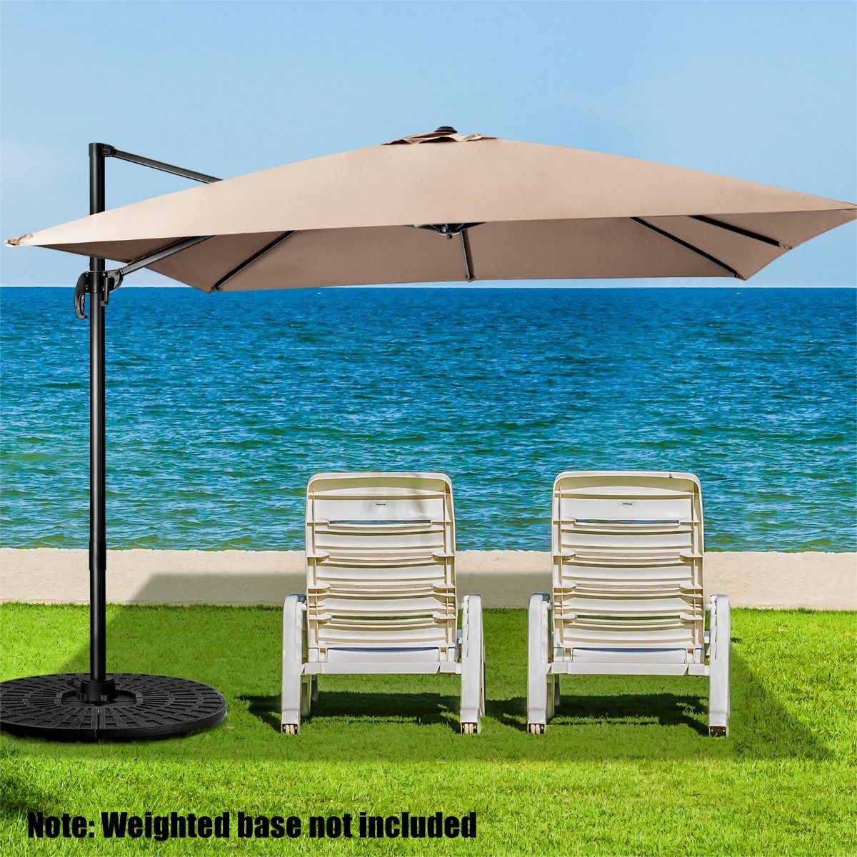 Coast Schwebeschirm – um 360° drehbar und neigbar – 300 x 300 cm – beige