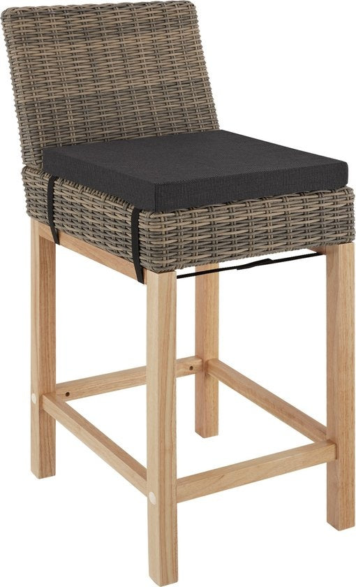 tectake - Barhocker Latina aus Korbgeflecht - Hochstuhl - Hocker - Küchenhocker - natur - 404801 - Poly-Rattan