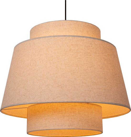 Lucide TRIBUTE – Hängeleuchte – Ø 60 cm – 1xE27 – Beige – Japandi