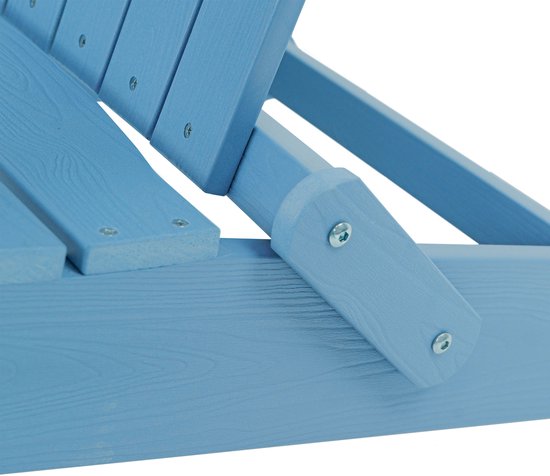 AXI Claire Adirondack Stuhl Blau – Loungesessel aus Kunststoff mit Armlehnen – Zusammenklappbar – Hohe Rückenlehne – Gartenstuhl – 84,5 x 77 x 95,5 cm – Langlebig und witterungsbeständig