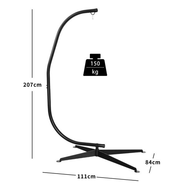 Coast C-förmiger Hängestuhlständer - 207cm - 150kg Tragkraft - Schwarz