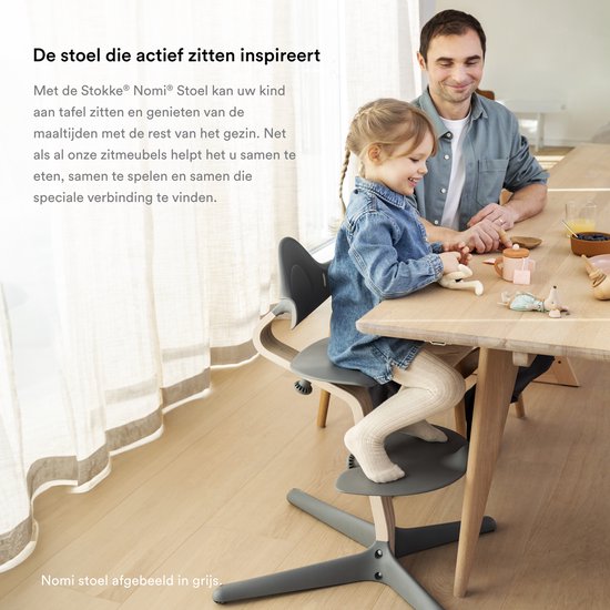 Stokke Nomi Stuhl, Walnuss / Schwarz – Fördert das aktive Sitzen – Werkzeuglos verstellbar – Inklusive stabiler Fußstütze und kippsicherer Rollen – Tragkraft bis zu 150 kg
