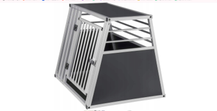 EUGAD Hundetransportbox Schwarz/Silber – 80 x 65 x 65 cm – Aluminium – L/XL