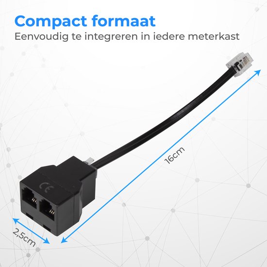Nuvance P1 Splitter - Passiv - Geeignet für Homewizard - P1 Zähler, Ladesäule, Energiezähler, Smart Meter - RJ12 Port
