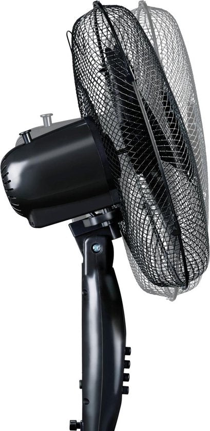 Lifetime Air Stativventilator 45W - Höhenverstellbarer Ventilator 102,5 bis 125 cm - Standventilator mit 3 Geschwindigkeiten - Neigbar und oszillierend - Schwarz