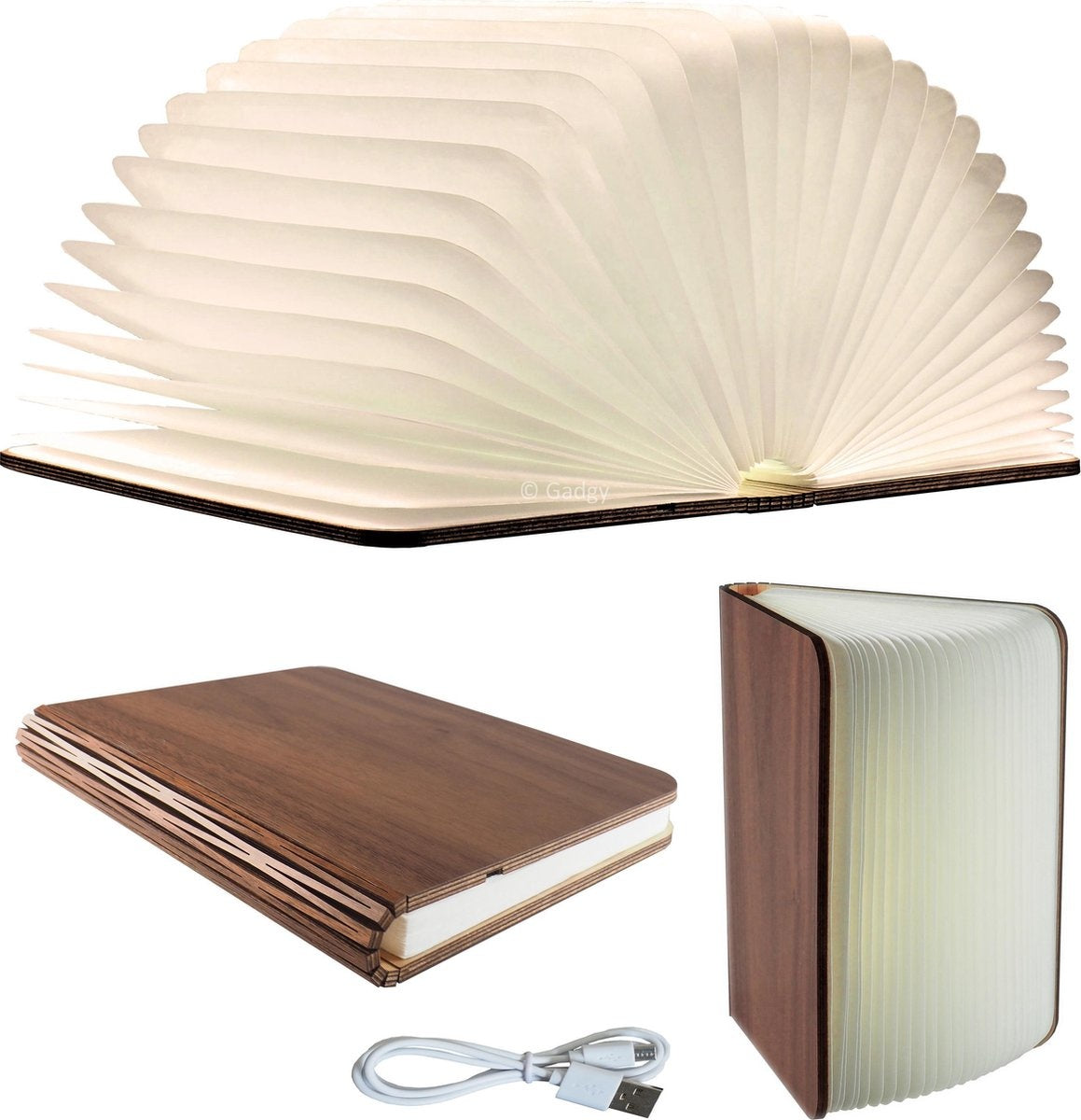 Gadgy Book Lamp - Tischlampe für das Schlafzimmer - Stimmungsvolle Innenbeleuchtung - Größe: 21,5 x 17cm - Wiederaufladbar
