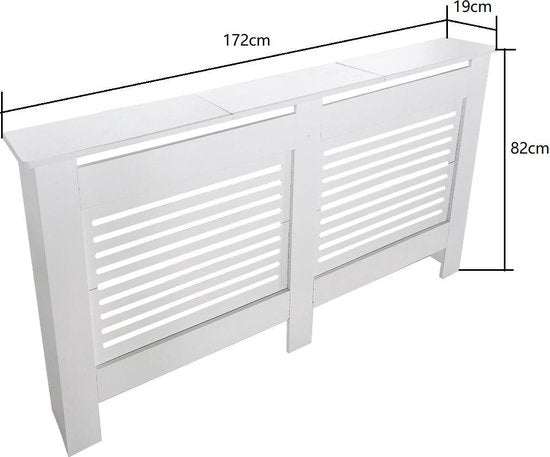 Heizkörperverkleidung - Heizungsverkleidung - Heizkörperverkleidung - 172 cm x 82 cm - weiß