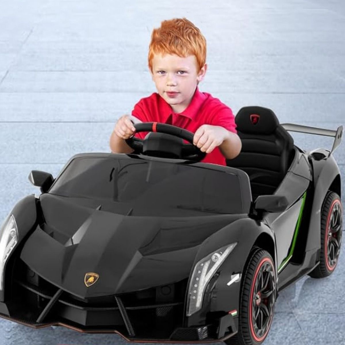 Coast Lamborghini lizenziertes Elektroauto - 12V Batterie - Fernsteuerung - 3 Geschwindigkeiten - hydraulische Türen - Schwarz
