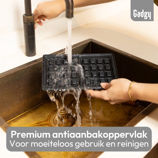 Gadgy Premium Sandwichtoaster für 2 Sandwiches – Schwarz – 3-in-1-Grill, Sandwich- und Waffeleisen – Austauschbare Platten – 600 W – Besonders leistungsstark – 2x Brüsseler Waffel – Croque Monsieur