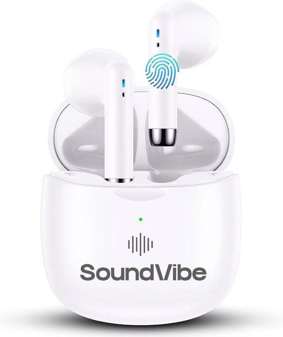 SoundVibe® - Kabellose Kopfhörer mit Geräuschunterdrückung - Weiß - Bluetooth-Kopfhörer - Kopfhörer mit Geräuschunterdrückung - Kabellose Kopfhörer - Kabellose Kopfhörer