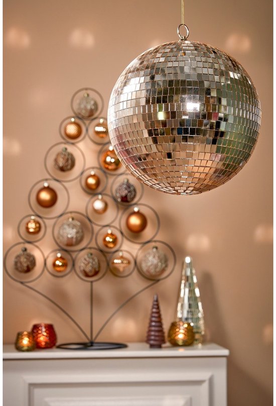Mica Decorations Weihnachts-Discokugel – Ø 30 cm – Champagner