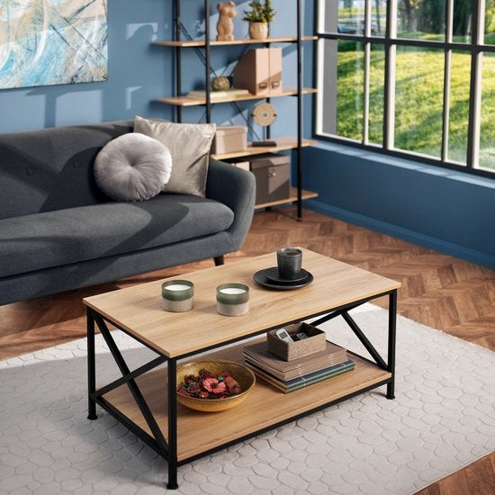 tectake - Couchtisch Beistelltisch Pittsburgh industrial hellbraun - 100 x 55 x 45,5 cm - 404438
