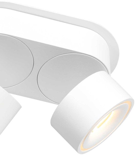 Weißer 2-Lampen-Spot Fez 2674W, dimmbar, dreh- und neigbar, Kunststoff/Metall, Modern, Mexlite