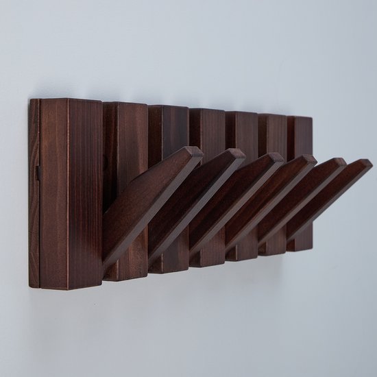 Urban State Piano Garderobe - dunkles Holz - Wandgarderobe - 6 Haken - Garderobe zum Aufhängen - Walnuss-Dekor