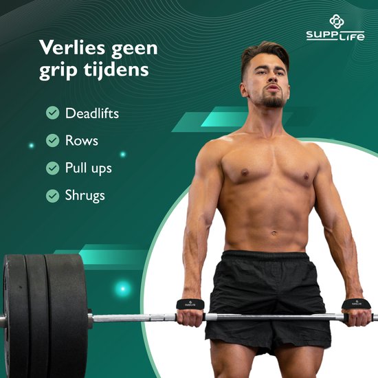 Supplife Lifting Straps – Gewichtheber-Riemen – Fitnessstudio – Hebegriffe/-haken – Fitness, Powerlifting, Crossfit & Krafttraining – Training – Deadlift-Riemen – Schwarz