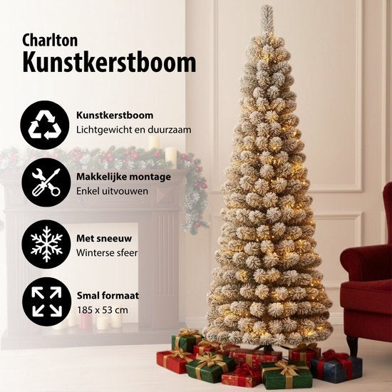 Black Box Trees Charlton – Schmaler Kunstweihnachtsbaum – H 185 x Ø 53 cm – Grün