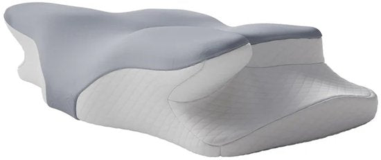 Nackenkissen - Memory Foam - Weiß/Grau
