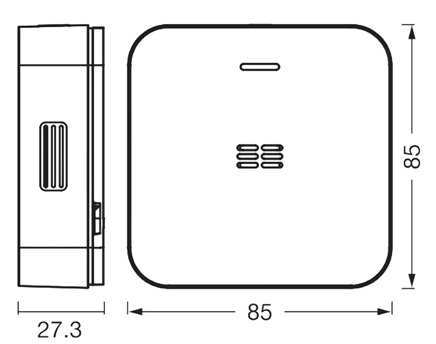 Ledvance Smart Wifi Kohlenmonoxidmelder - 85x27x85 mm - Kompakt und intelligent - Weiß