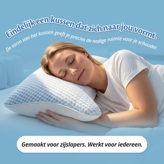 Ella Moon Memory-Foam-Kopfkissen – Kissen 50 x 70 cm – Verstellbares Memory-Foam-Nackenkissen für Seiten- und Rückenschläfer – Ergonomisch und orthopädisch: Lindert Nackenbeschwerden