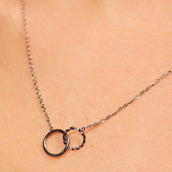 Laura Ferini Damen Halskette Per Sempre Silber - Silber Halskette mit Anhänger - 18K Weißgold vergoldet - Halskette - Halskette - Schmuck - Damen Halskette mit Anhänger